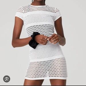 ALO Yoga White Mesh Dress